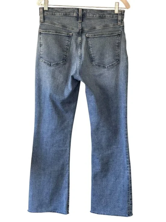 Madewell Mid Rise Kick Out Jeans Stretch Crop Raw Hem Medium Wash Women's 28 - Picture 3 of 12